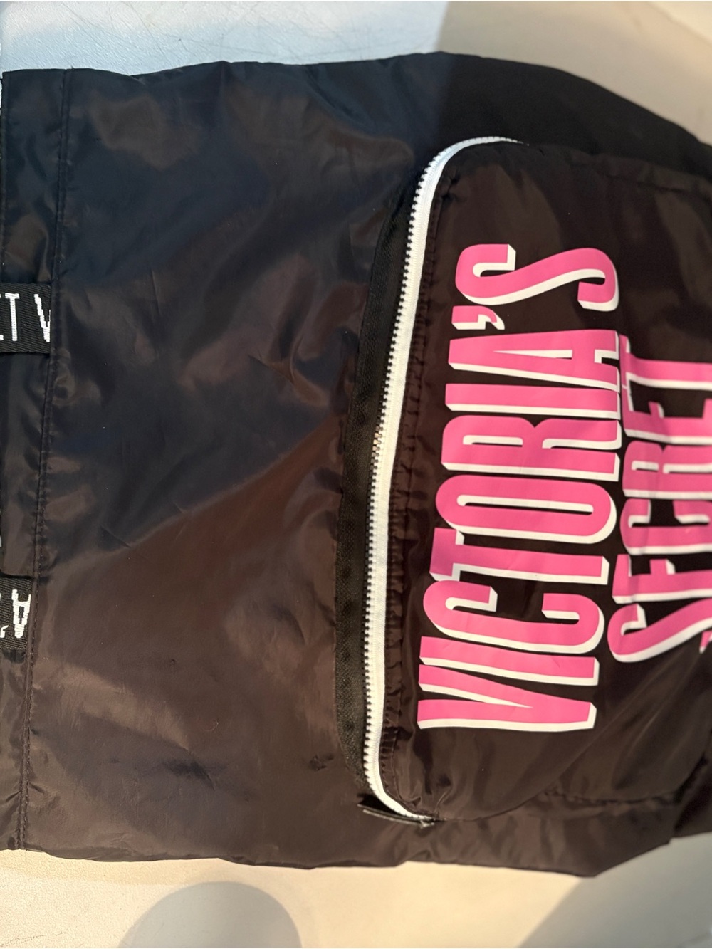 Victoria's Secret Black Backpack with Pink Logo - Picture 8 of 9